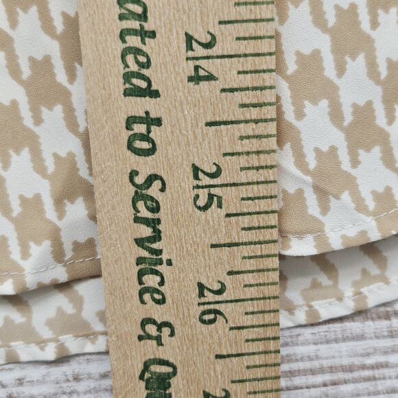 Talbots Womens Sleeveless Cowl Neck Top Size 12 Cream Tan Houndstooth NWT - Picture 7 of 9